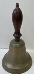 Vintage Brass Bell With Wooden Handle