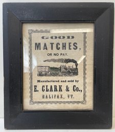 Antique Framed Advertisement For E. Clark & Co.