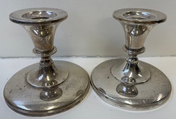 Pair Of FISHER Sterling Silver Candle Holders