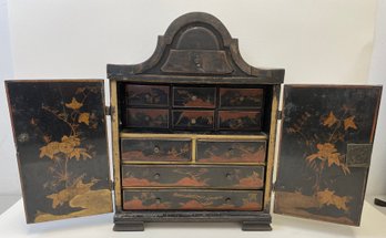 Antique Wooden Jewelry Box With (11) Drawers