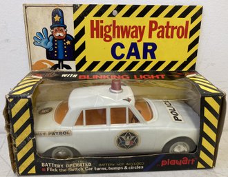 Vintage PlayArt HIGHWAY PATROL CAR In Original Box