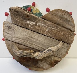 2002 RAMON S. ALCOLEA Provincetown Hearts IV Folk Art Wooden Sculpture