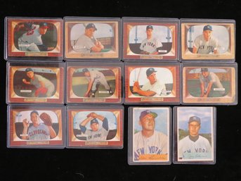 (12) 1954 And 1955 Bowman Baseball Cards W/ Hall Of Famers