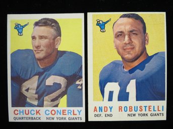1959 Topps Football Chuck Conerly / Andy Robustelli Cards