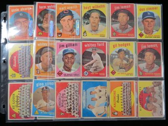(36) 1959 Topps Baseball Cards W/ Stars