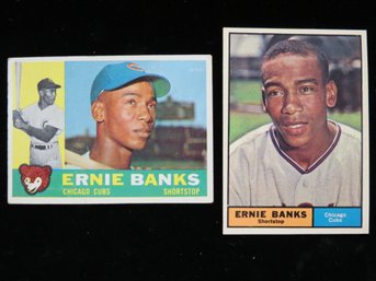 (2) 1960 And 1961 Topps Ernie Banks Baseball Cards