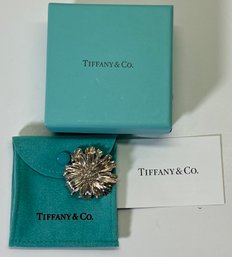 Tiffany & Co Sterling Silver .925 Marigold Flower Brooch W/Pouch Box