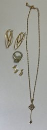 (4) Sterling Silver Gold Wash Jewelry Lot .29TOZ