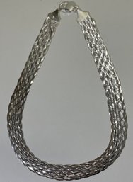 Sterling Silver .925 Italy Braided Chain Necklace