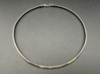 Sterling Silver .925 Milor Italy Omega Snake Choker Necklace Weighs .94 TOZ