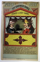 1880's Punch And Judy Toy Savings Bank Victorian Trade Card