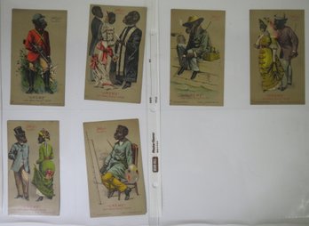 (6) 1880's Oat Meal Toilet Soap Monkey Trade Card Lot