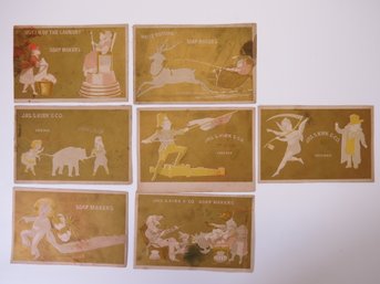 (6) 1880's Kirk Soap Makers Victorian Trade Cards From Same Series