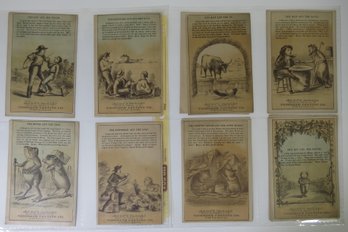 (12) 1880's Victorian Trade Cards Fairbanks Canning Aesops Fables