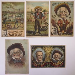 (5) 1880's Charles L Davis Theatre Actor Victorian Trade Cards