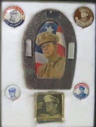 WWII General Douglas MacArthur Pins And Memorabilia Lot