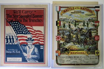 (3) C. 1910-1915 WWI Era Military Sheet Music