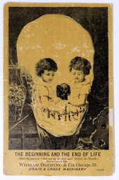 C. 1890 Illustrated Trade Card With Skull