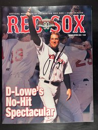 2002 Derek Lowe Red Sox Baseball Signed Program