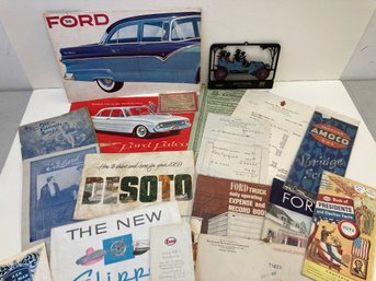 Collection Of Vintage Automobile And Gas Ephemera