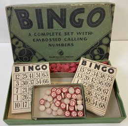 Antique 1930s Era Milton Bradley BINGO Game In Original Box
