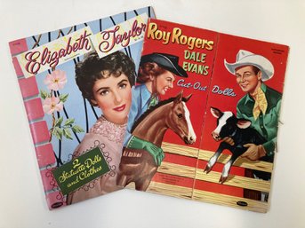 1950s Era Elizabeth Taylor & Roy Rogers CUT OUT DOLLS