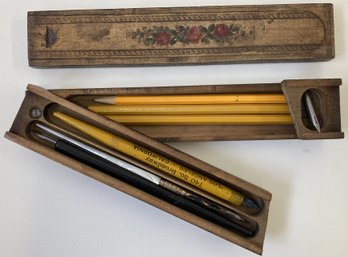 Antique Wooden Pencil Box