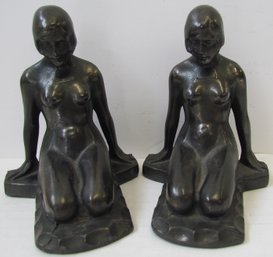 Vintage Art Deco Max Le Verrier Style Nude Bookends