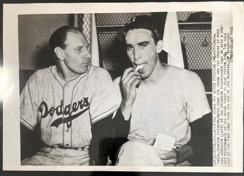 1945 Leo Durocher Brooklyn Dodgers Baseball Wire Photo