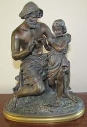 Jacques Antoine Theodore Coinchon Bronze Statue The Music Lesson