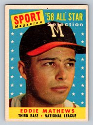 1958 Topps #480 Ed Mathews All-Star Baseball Card