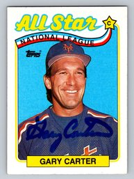 1989 Topps Gary Carter Signed Autographed Baseball Card - Hall Of Famer