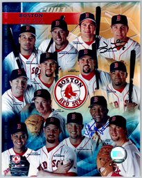 Pedro Martinez And Johnny Damon Signed Red Sox Baseball Photo