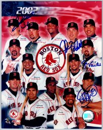 2002 Boston Red Sox Baseball Photo Signed By (4) Players