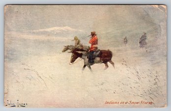 1909 John Innes Artist Signed Native American Indian Postcard