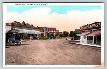 1910's Ocean Beach CT Bently Ave Postcard