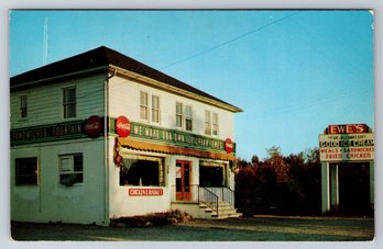 1950's Tannersville PA Ewes Ice Cream Coca Cola Shop Chrome Postcard