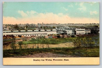 1920's Worcester MA Bradley Car Works Postcard