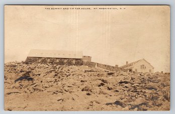 1921 Mt Washington NH Summit And Tip Top House Real Photo Postcard RPPC