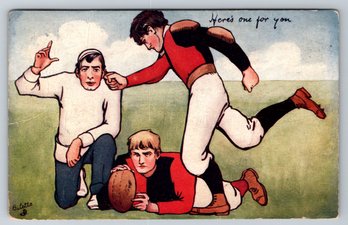 1912 Tucks Football Themed Postcard - Artist Signed