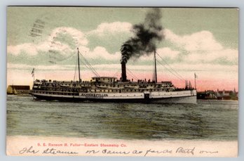 1907 SS Ramson B Fuller Eastern Steamship Co Postcard