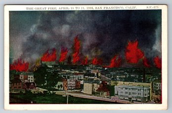 1906 San Franciso Ca Fire Earthquake Destruction Postcard