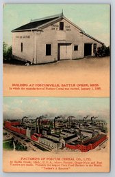 1910's Battle Creek MI Postumville Post Cereal Postcard