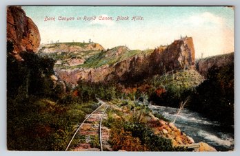 1911 Black Hills South Dakota Dark Canyon Railroad Postcard