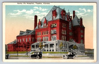 1910's Topeka KS Santa Fe Hospital Postcard
