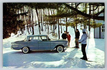 1961 Mercedes Benz Advertising Chrome Postcard