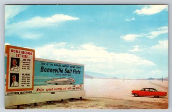 1950's Utah Bonneville Salt Flats Chrome Postcard