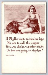 1920's Mack Sennett Girl Exhibit Card Postcard