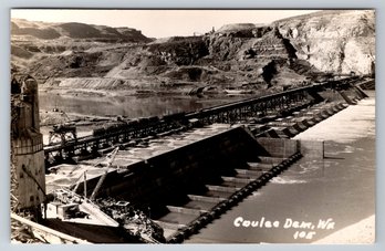 C. 1950's Washington Coulee Dam Real Photo Postcard RPPC