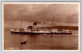 1930's PS Caledonia Paddle Steamer Ship Real Photo Postcard